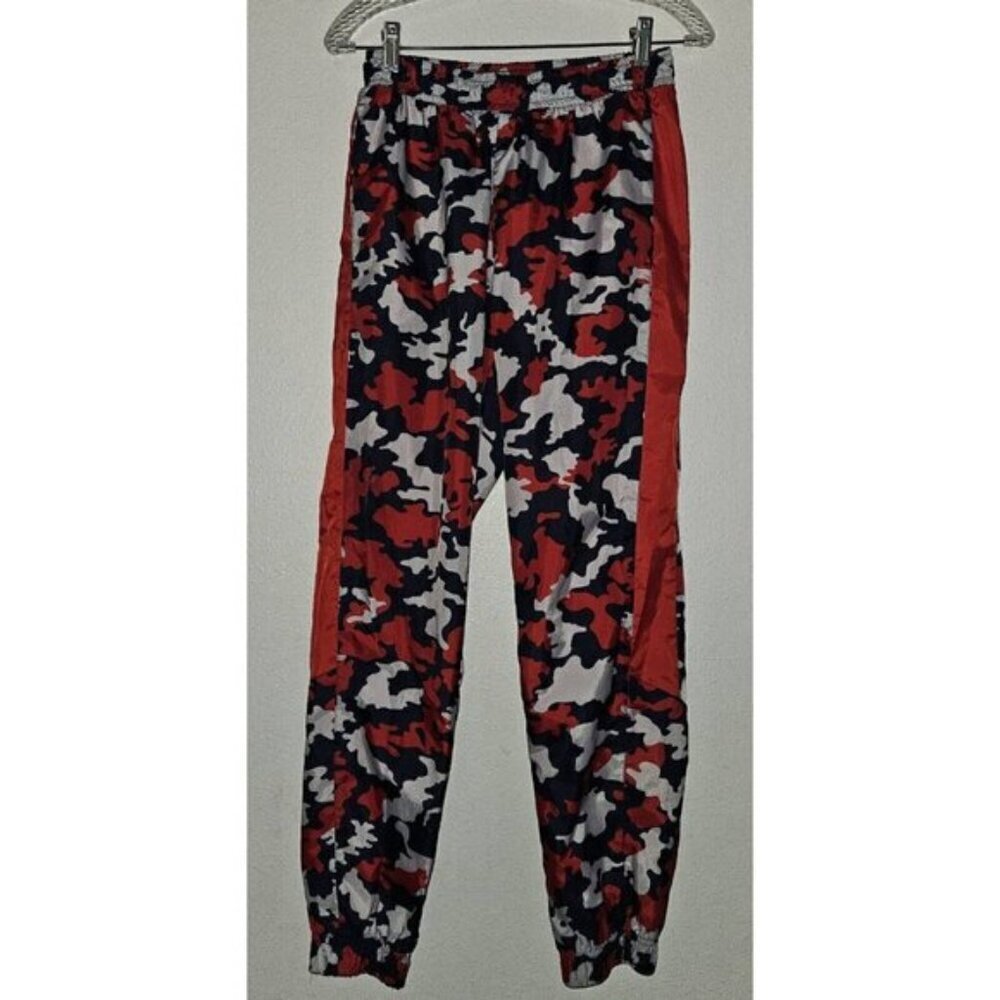 Nike Windbreaker Track Pants Red Blue Gray Camouflage BV2981 Size Small READ